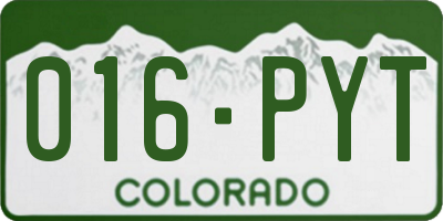 CO license plate 016PYT