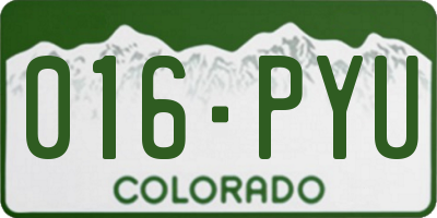 CO license plate 016PYU