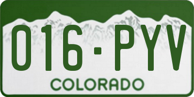 CO license plate 016PYV
