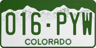 CO license plate 016PYW