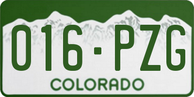 CO license plate 016PZG