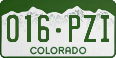 CO license plate 016PZI