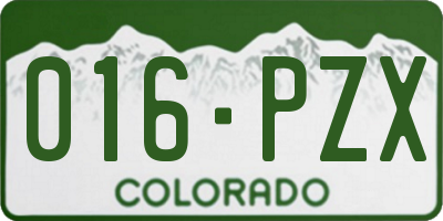 CO license plate 016PZX