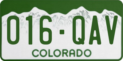 CO license plate 016QAV
