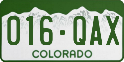 CO license plate 016QAX