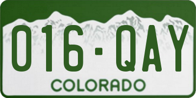 CO license plate 016QAY
