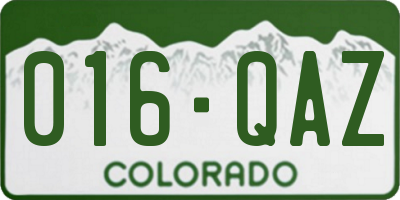 CO license plate 016QAZ