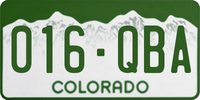 CO license plate 016QBA