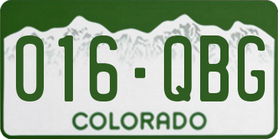 CO license plate 016QBG