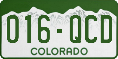 CO license plate 016QCD