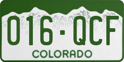 CO license plate 016QCF