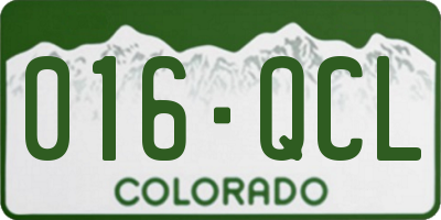 CO license plate 016QCL