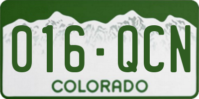 CO license plate 016QCN