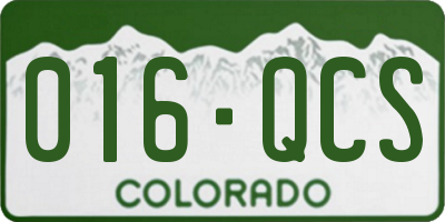 CO license plate 016QCS