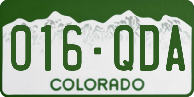 CO license plate 016QDA