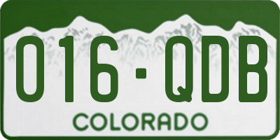 CO license plate 016QDB