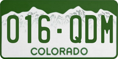 CO license plate 016QDM