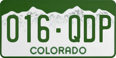 CO license plate 016QDP