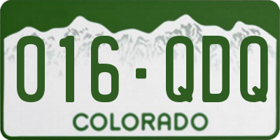 CO license plate 016QDQ