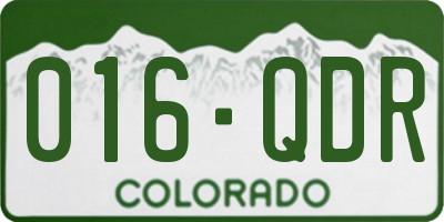 CO license plate 016QDR