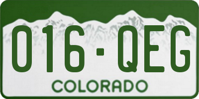 CO license plate 016QEG