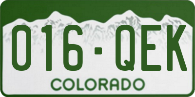 CO license plate 016QEK
