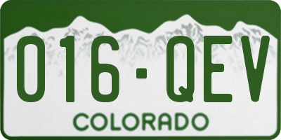 CO license plate 016QEV