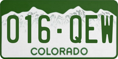 CO license plate 016QEW