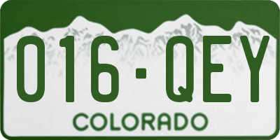 CO license plate 016QEY
