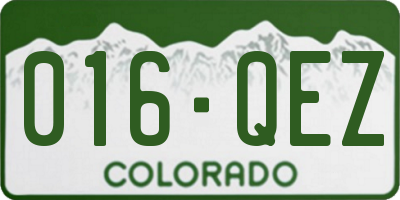 CO license plate 016QEZ