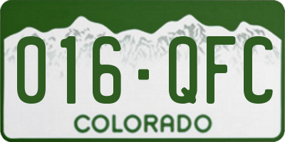 CO license plate 016QFC