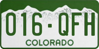 CO license plate 016QFH