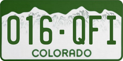 CO license plate 016QFI