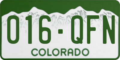 CO license plate 016QFN