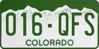CO license plate 016QFS