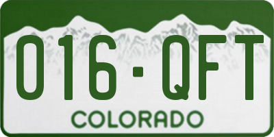 CO license plate 016QFT