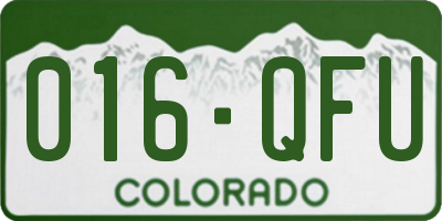 CO license plate 016QFU
