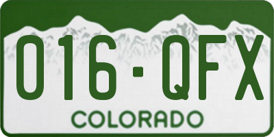 CO license plate 016QFX