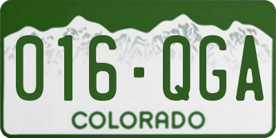 CO license plate 016QGA
