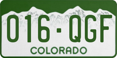 CO license plate 016QGF