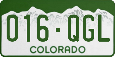 CO license plate 016QGL