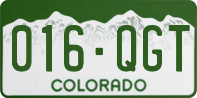 CO license plate 016QGT