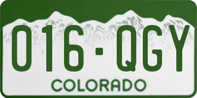 CO license plate 016QGY