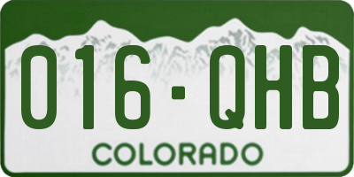 CO license plate 016QHB