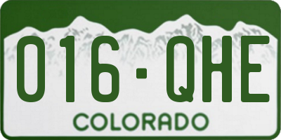 CO license plate 016QHE