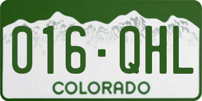 CO license plate 016QHL