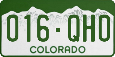 CO license plate 016QHO