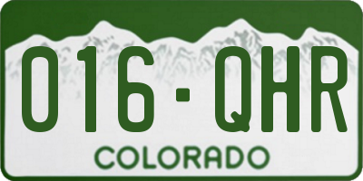 CO license plate 016QHR