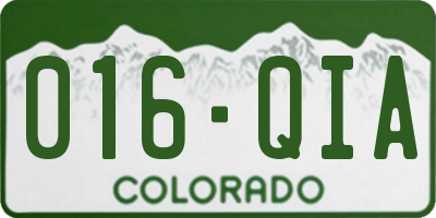 CO license plate 016QIA