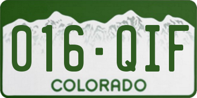 CO license plate 016QIF